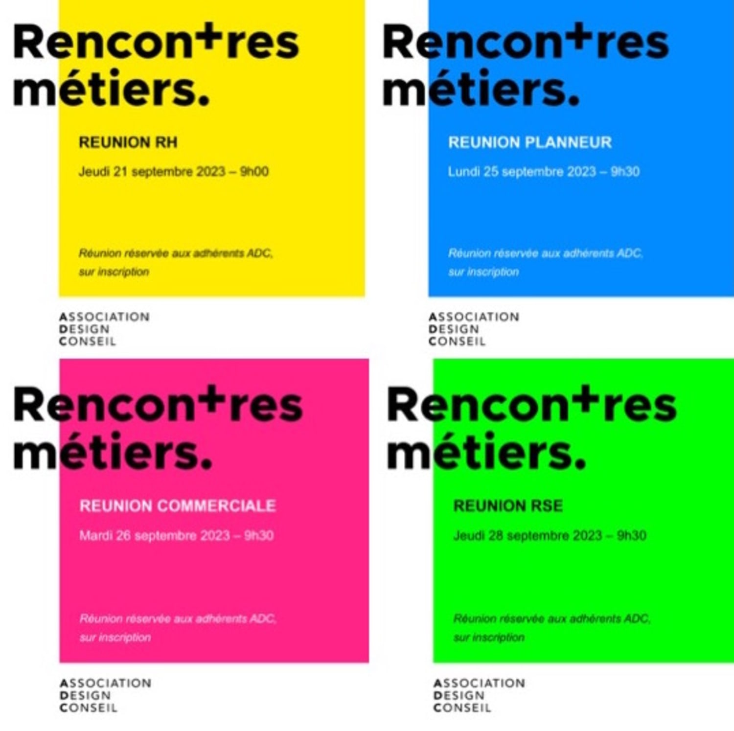 Réunions métiers en septembre