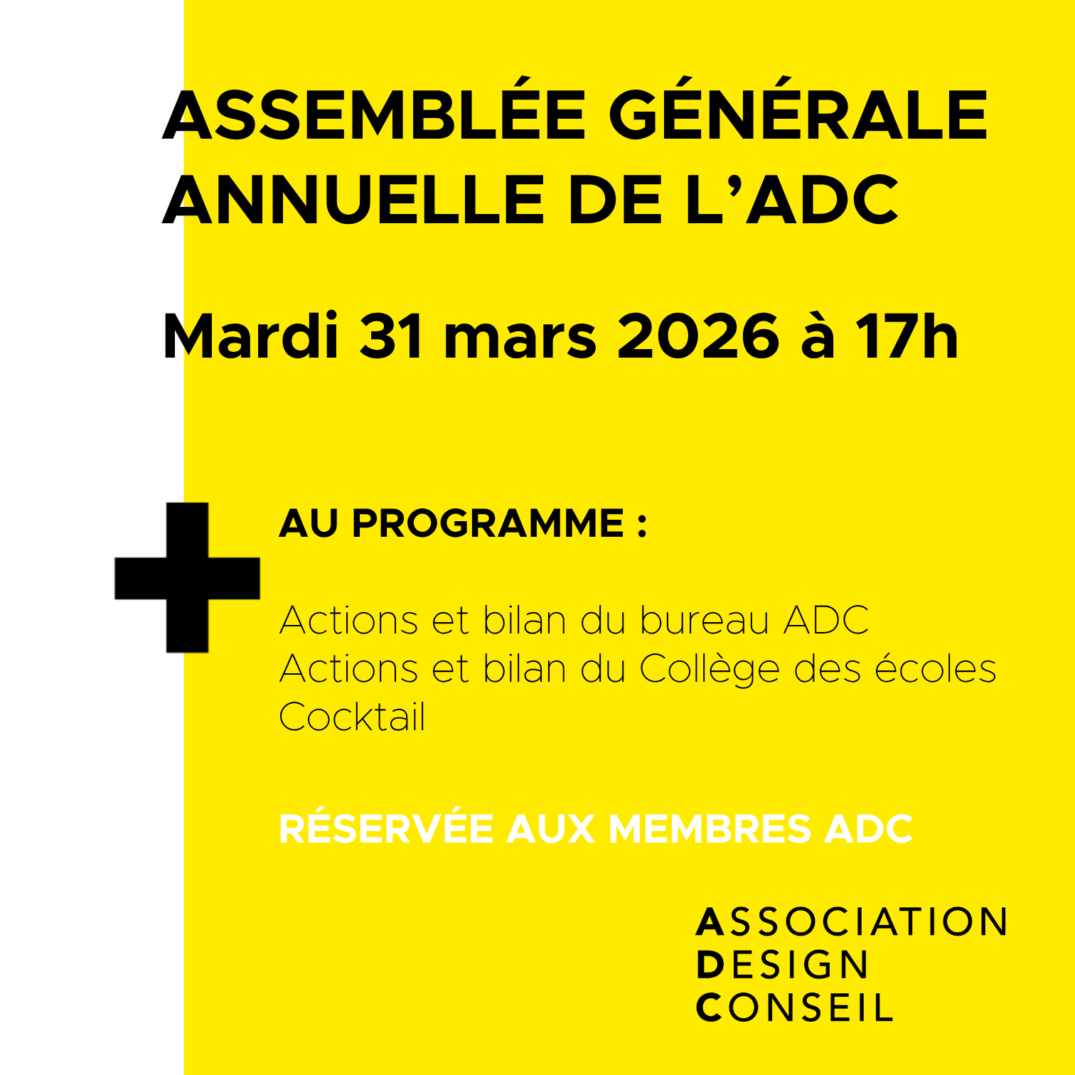 Assemblée Générale de l'ADC - 31 mars 2026