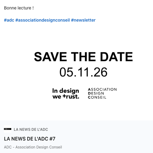 Découvrez la Newsletter de l'ADC de mai