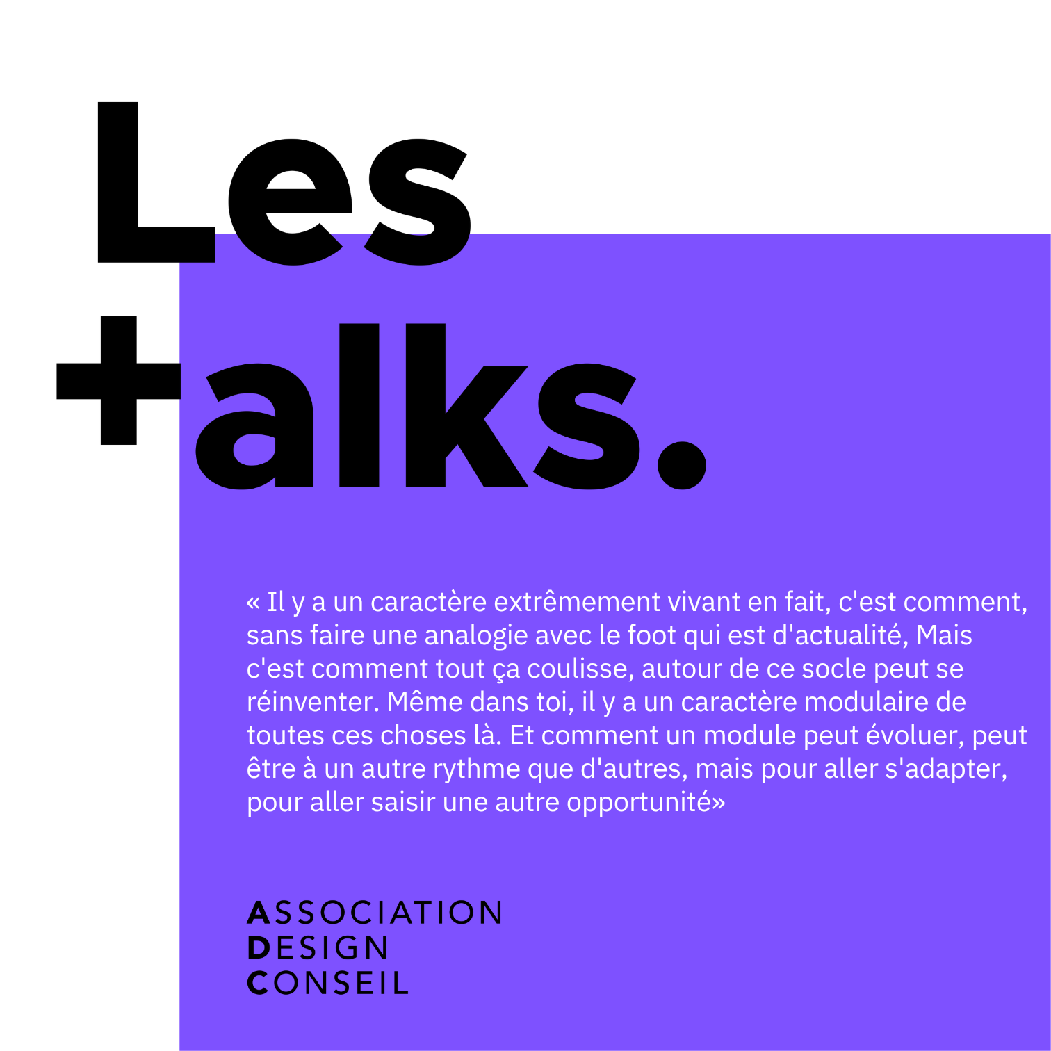 Nouveau talk de l'ADC